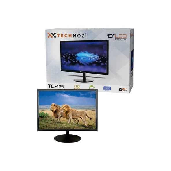 Technozi 19'' Inc 12V Dvr/nvr Kamera Kayıt Cihazı Monitörü ürün görseli 1