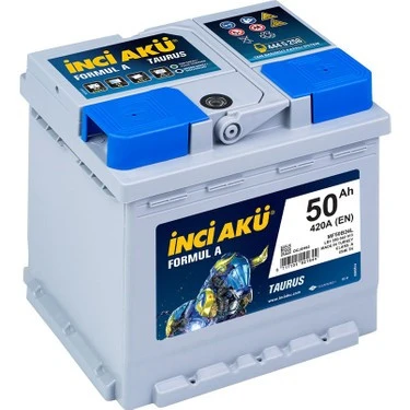 İnci 12V 50 Ah (Amper) 420 CCA Alçak Akü - Eski İadesiz ürün görseli 1