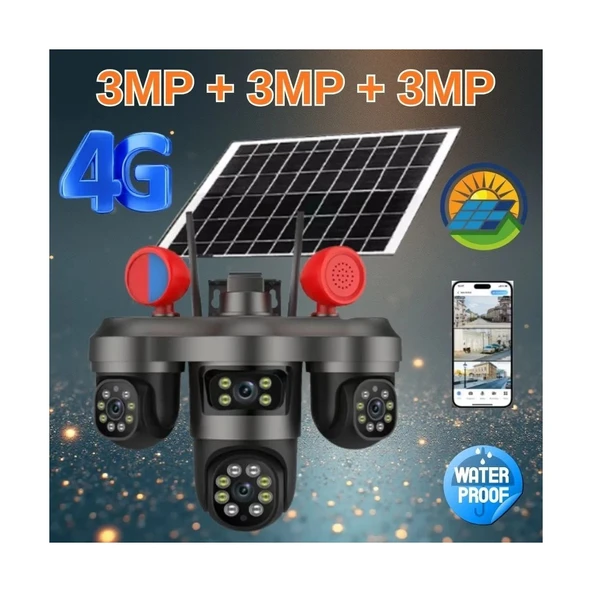 RX55G 9mp Dual Lens 355° Hareketli Akıllı Renkli Gece Görüş 3 Kameralı Çift Yönlü Sesli Görüşme Akıllı Kamera Alarm ürün görseli 1