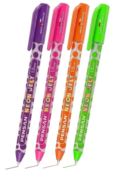 Neon Tükenmez Kalem 4 Renk Pensan Neon Jely Fosforlu Jel Pilot Kalem Siyah Defter Kalemi Yumuşak Yazım ürün görseli 1