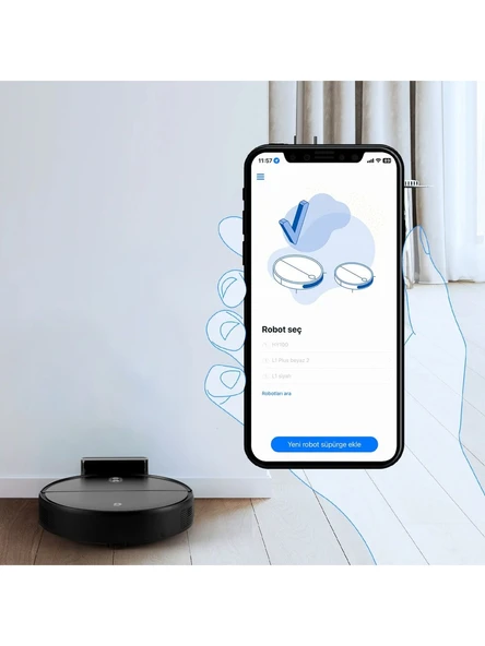 Dersar L1 Plus Beyaz Akıllı Robot Süpürge - Resim 4
