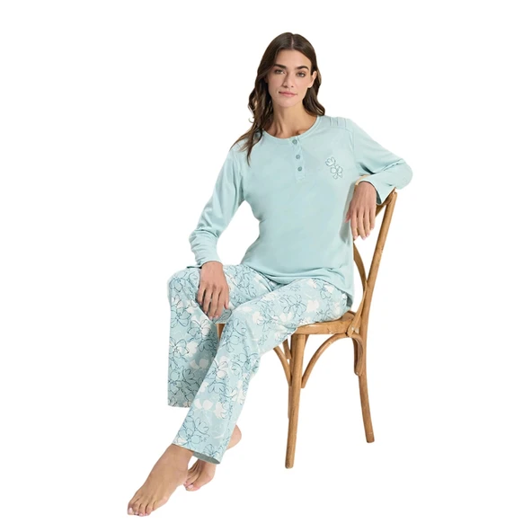 Over Sleep 3310 Kadın Büyük Beden Modal Yazlık Pijama Takım (L-XL-2XL-3XL) ürün görseli 1