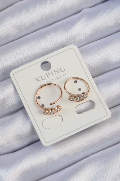 Xuping Rose Renk Zirkon Taşlı Su Yolu Küpe ürün görseli 1
