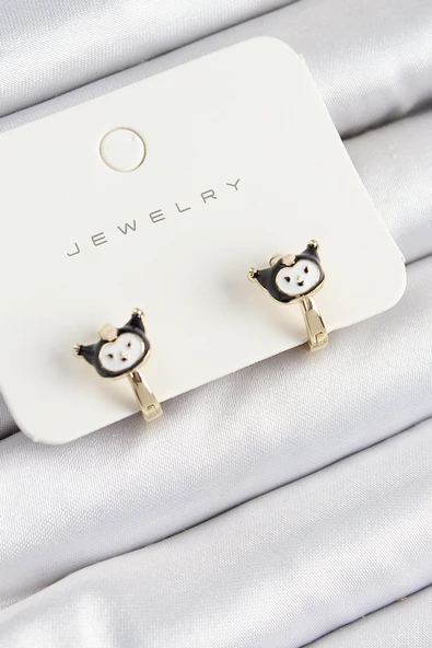 Pirinç Kuromi Model Gold Renk Çocuk Küpe ürün görseli 1