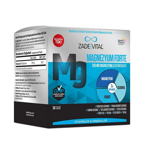 Zade Vital Magnezyum Forte 30 Saşe ürün görseli 1