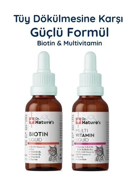Kedi Multivitamin + Biotin Damla Seti – Günlük Vitamin ve Tüy Sağlığı Destek Paketi ürün görseli 1