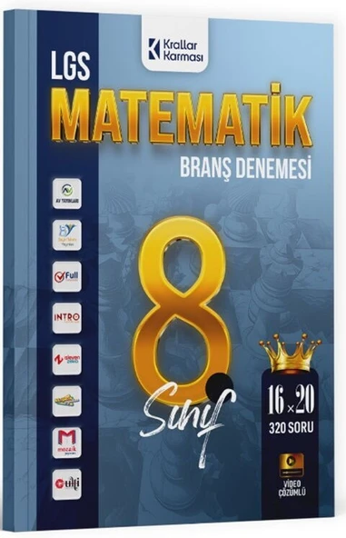 8. Sınıf LGS Matematik 16 x 20 Branş Denemeleri Krallar Karması ürün görseli 1
