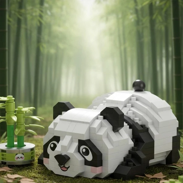 LZ-8804  DİNLENEN PANDA 340 PARÇA BLOCK OYUNCAK - Resim 3