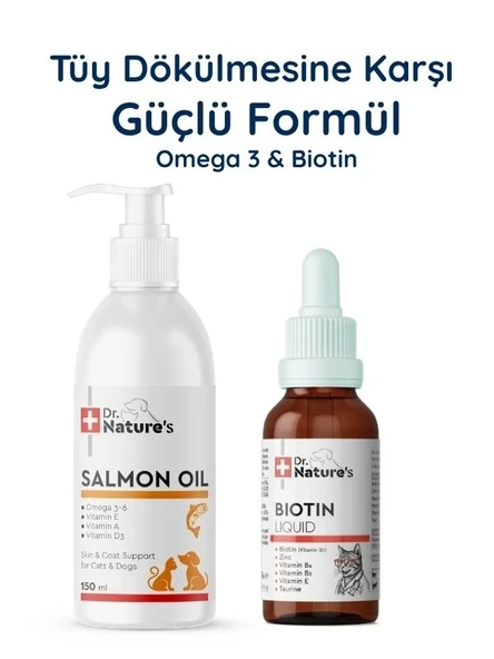 Kedi Somon Yağı Omega 3 + Biotin Damla Seti – Deri ve Tüy Sağlığı Destek Paketi ürün görseli 1