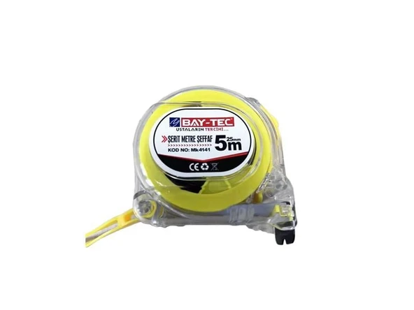 Şeffaf Şerit Metre 10 mm x 25 mt MK4143 BAYTEC ürün görseli 1