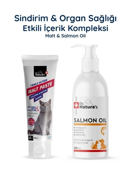 Kedi Malt Macunu + Somon Yağı Omega 3 Seti – Sindirim ve Tüy Sağlığı Destek Paketi ürün görseli 1