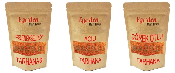 Nazilli Ev Tarhanası 500 gr, Acılı Tarhana 500 Gr ve Çörek Otlu Tarhana 500 gr ürün görseli 1