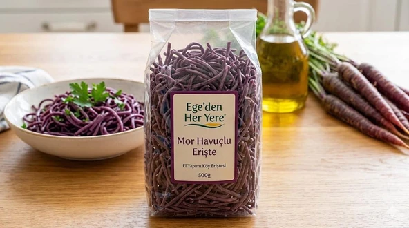 Mor Havuçlu Erişte (Köy Makarnası) 500 GR. ürün görseli 1