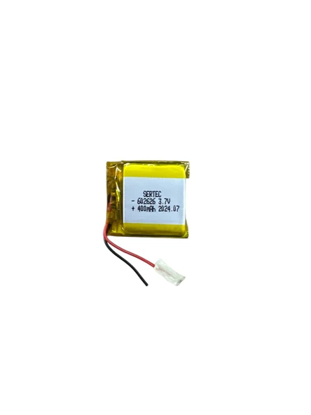 602626 3.7V 400mAh Li-Polymer Pil Devreli/1.5A ürün görseli 1