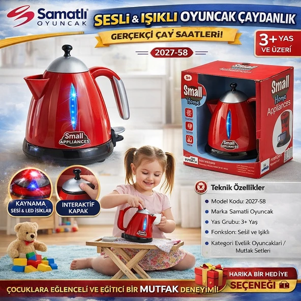 Sesli ve Işıklı Çaydanlık Evcilik Oyuncak Mutfak Seti ürün görseli 1