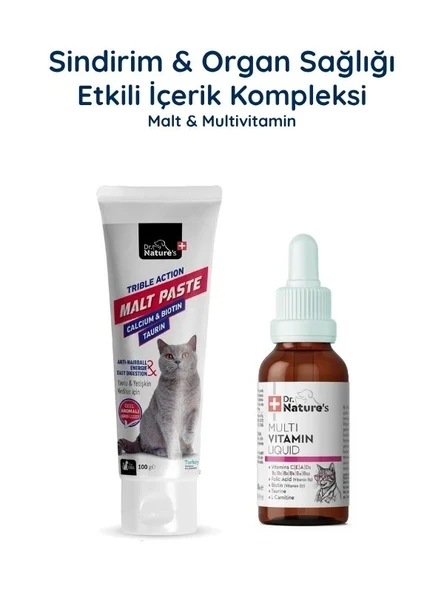 Kedi Malt Macunu + Multivitamin Damla Seti – Sindirim ve Günlük Vitamin Destek Paketi ürün görseli 1