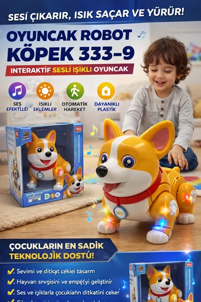 Robot Köpek Sesli ve Işıklı Akıllı Köpek Oyuncak ürün görseli 1