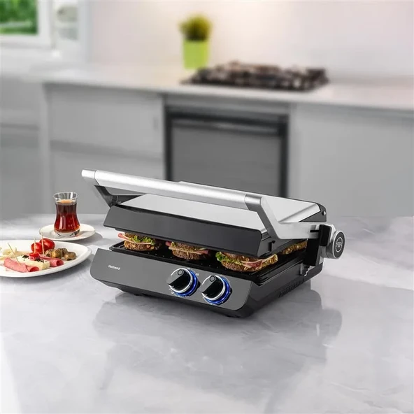 GRİLLİANT 1342H 3 İN 1 INOX GÖVDE ÇİFT TARAFLI XL DÖKÜM PLAKA TOST VE IZGARA MAKİNESİ ürün görseli 1