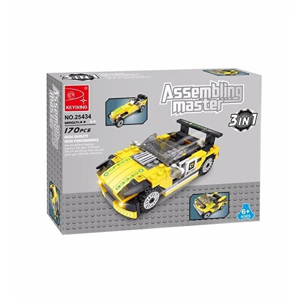 Ausini Assembling Master 170 Parça 3 in 1 Spor Arabalar - Resim 2