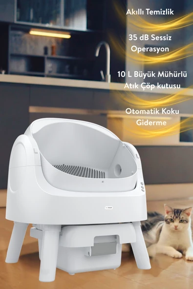 PetPivot Autoscooper 11 Akıllı Otomatik Kedi Tuvaleti | Büyük Irklar İçin Uygun, Akıllı Sensör, Koku Hapsetme ürün görseli 1