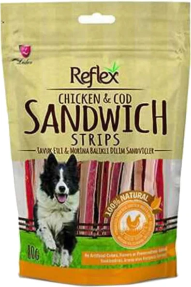Reflex Bite Tavuk ve Morina Balıklı Sandviç Sticks Köpek Ödül Maması 80 Gr ürün görseli 1