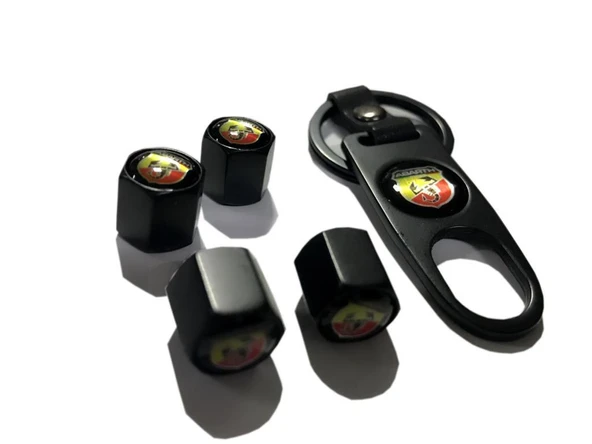 Abarth Metal Sibop Kapağı Anahtarlık Seti Siyah ürün görseli 1