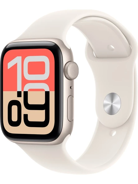 Apple Watch SE 3 GPS 44mm Yıldız Işığı Alüminyum Kasa ve Yıldız Işığı Spor Kordon Akıllı Saat M/L ürün görseli 1