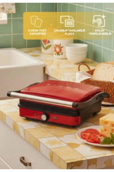 SSM-2571 Tost Makinesi – Çıkarılabilir Plaka & 180 Derece Açılabilir Gövde ürün görseli 1