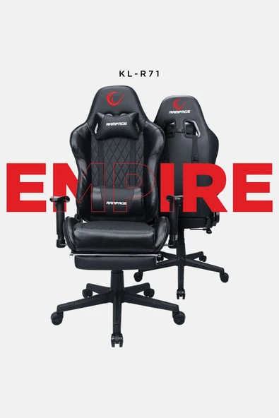 Rampage Kl-r71 Empire Ayak Dayama Yerli Siyah/silver Gaming Oyuncu Koltuğu ürün görseli 1