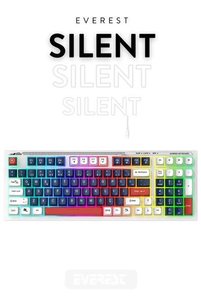 Everest KB-98 Sessiz Rainbow Q Türkçe Klavye Membrane Oyuncu Klavyesi Gaming Klavye ürün görseli 1