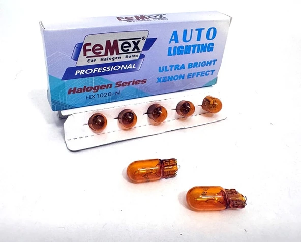 FEMEX T10 Naturel Turuncu Halojen Ampul 10'lu Paket ürün görseli 1