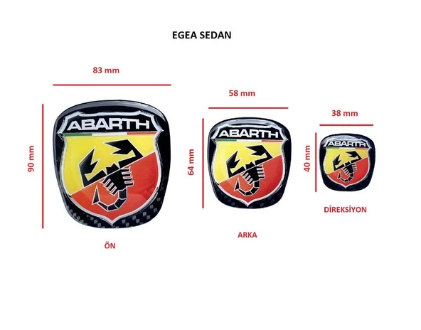 Egea Sedan Abarth Logo Takım Set ürün görseli 1