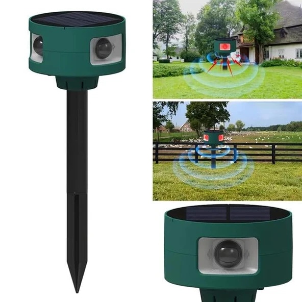 PowerMaster PM-26948 Ultrasonic Sesli Solar Hayvan Kovucu Alarm Cihazı 360 Derece Sensörlü ürün görseli 1