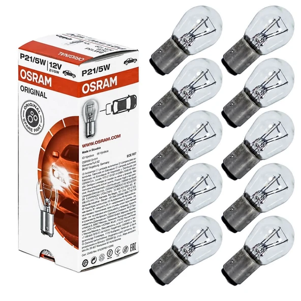 12V  P21/5W Park Stop Ampulü Çift Duylu 10Adet OSRAM 7528 ürün görseli 1