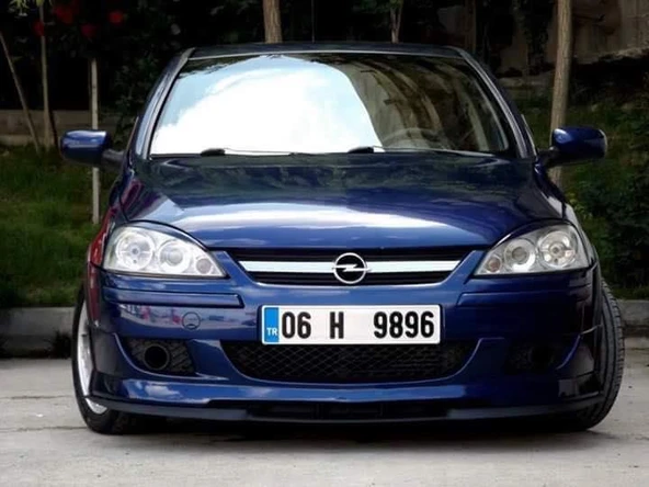 Opel Corsa C uyumlu ÇUPRA  Ön Tampon Lipi Cupra Lip 3 Parça Parlak Siyah ürün görseli 1
