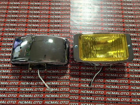 Dikdörtgen Sis Lambası Metal Sarı 14.5cm x 8cm ürün görseli 1