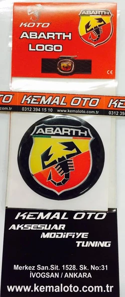 Stilo Abarth Logo jant Damla Sticker Rozet 6.5 CM 4 Adet ürün görseli 1