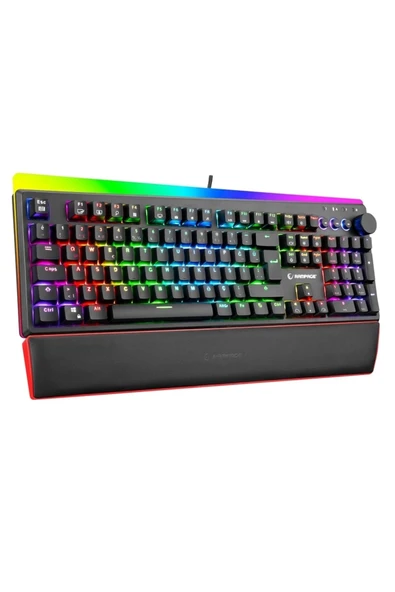 Rampage Kb-r97 X-tracer Siyah Usb Rgb Aydınlatmalı Blue Switch Bilek Destekli Gaming Oyuncu Mekanik Klavye ürün görseli 1