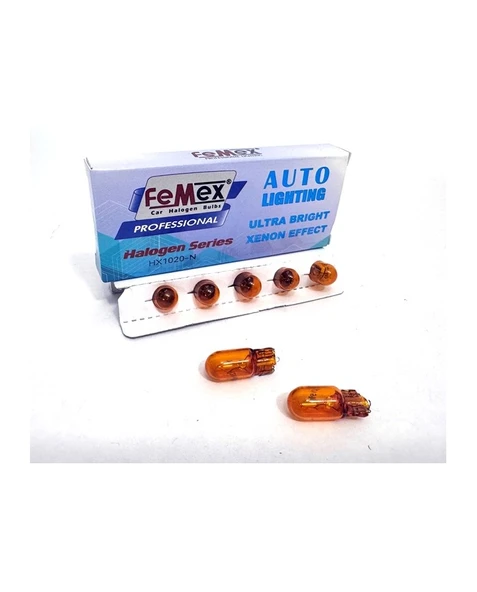 FEMEX T10 W5W Park Aydınlatma Naturel Turuncu 10'lu Paket ürün görseli 1