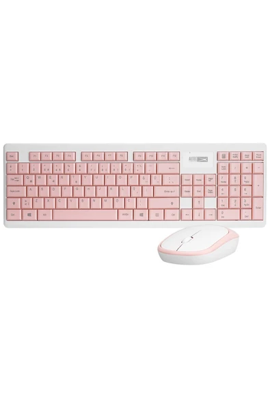 Altec Lansing ALBC6314 Pembe/Beyaz 2.4GHz 1200DPI Mouse Türkçe Q Kablosuz Klavye + Mouse Set ürün görseli 1
