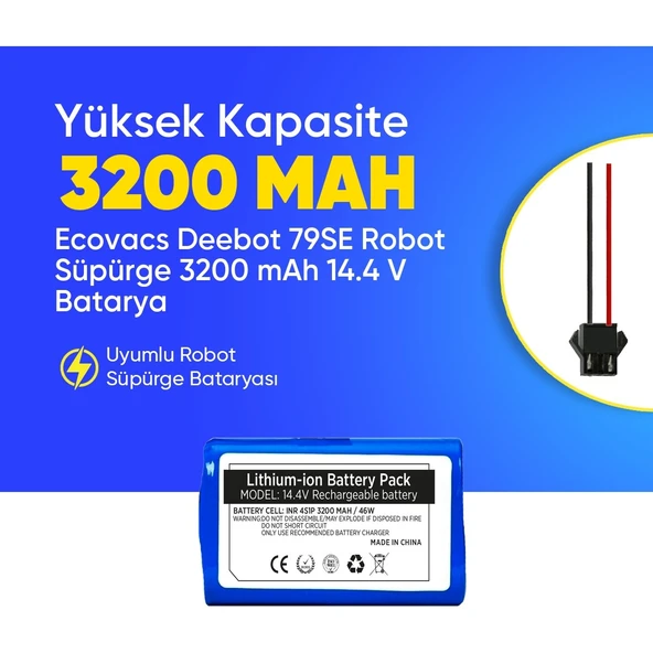 Ecovacs Deebot 79SE Robot Süpürge 3200 Mah 14.4 V Batarya – Orjinal Uyumlu Uzun Ömürlü, Yüksek Performans Pil ürün görseli 1
