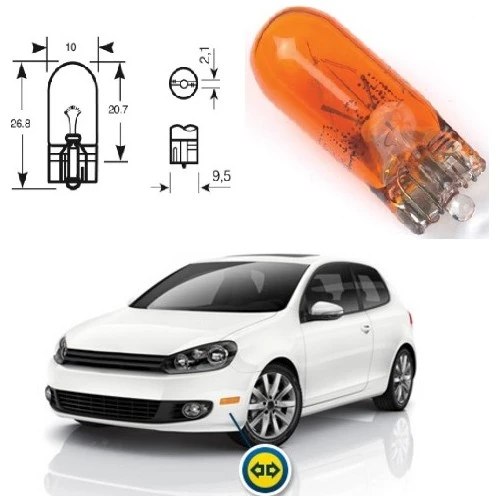 General 5W Dipsiz Sarı 12V Yan Sinyal Ampülü ürün görseli 1