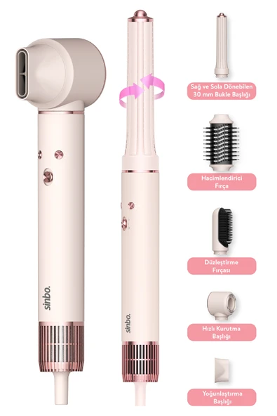 Sinbo Pro Compact Uzun Multi-styler Hava Üfleme 5in1 Saç Şekillendirici Bldc Motor Shd-1719 ürün görseli 1