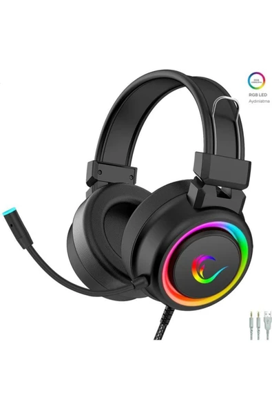 Rampage Sn-r10 Alquist Rgb Gaming Oyuncu Mikrofonlu Kulaklık 3,5mm Siyah ürün görseli 1