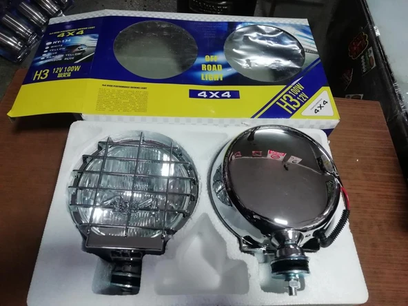 Kafesli Yuvarlak Krom Büyük Sis Farı 4x4 ürün görseli 1