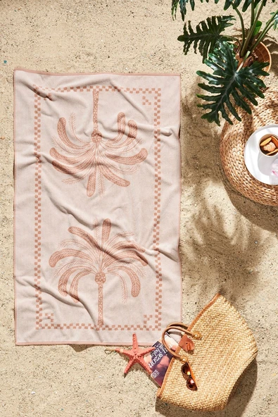 Özdilek Palmera Plaj Havlusu (90x150)-Terracota ürün görseli 1