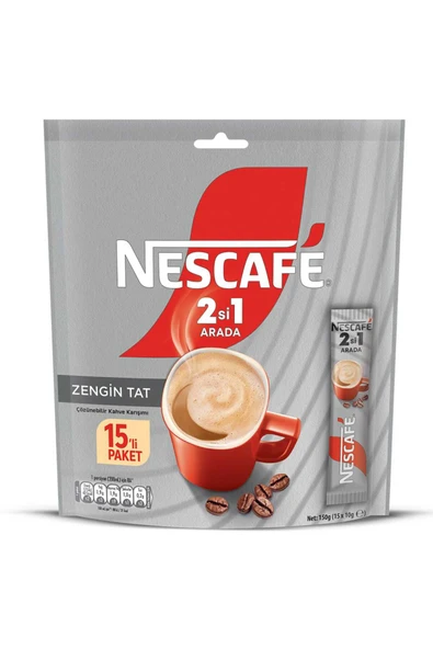 Nescafe Nescafé 2si1 Arada Sütlü Köpüklü Çözünebilir Kahve 10g 15'li paket ürün görseli 1