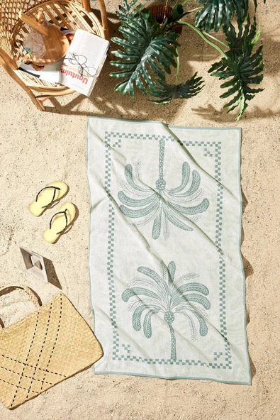 Özdilek Palmera Plaj Havlusu (90x150)-Yeşil ürün görseli 1