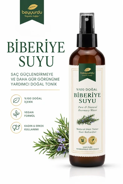 Biberiye Suyu beyyurdu Saç Güçlendirmeye ve Daha Gür Görünüme Yardımcı Doğal Tonik ürün görseli 1