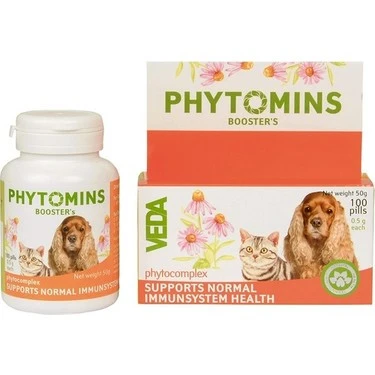 Veda Phytomins For Immunsystem Kedi ve Köpek Besin Takviyesi 100 Tablet ürün görseli 1